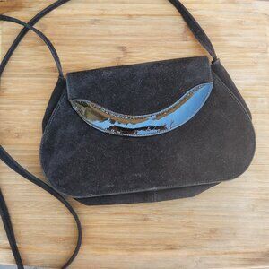 Vintage Suede Crossbody Bag